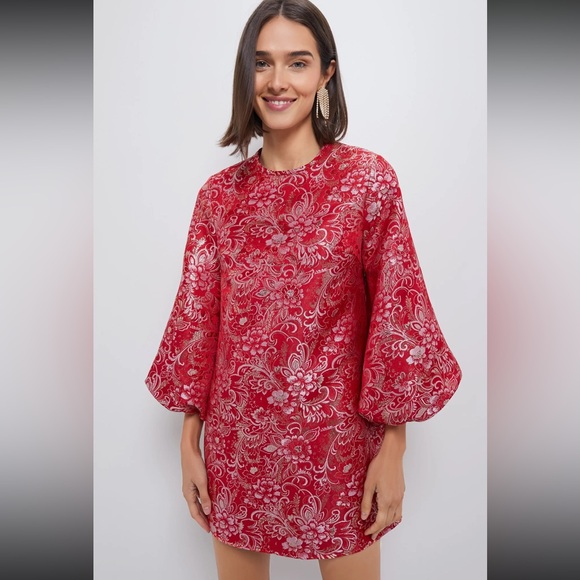Tuckernuck Red & Pink Jacquard Janie Mini Dress - Picture 1 of 10